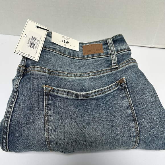 Judy Blue Denim - Judy Blue‎ NWT Slim Fit Straight Hi-Rise Distressed Jeans Size 18W Style #88372
